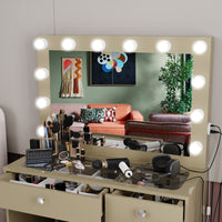 Boahaus Adele Lighted Vanity Makeup Desk