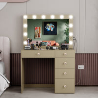 Boahaus Adele Lighted Vanity Makeup Desk