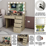 Boahaus Adele Lighted Vanity Makeup Desk