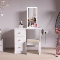 Boahaus Marina Girls Vanity with LED Mirror and Chair