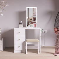 Boahaus Marina Girls Vanity with LED Mirror and Chair