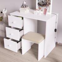 Boahaus Marina Girls Vanity with LED Mirror and Chair