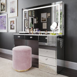 Brielle Makeup Vanity with Adjustable LED Mirror, Bluetooth Speakers, and Charging Station | Premium Boahaus Vanity