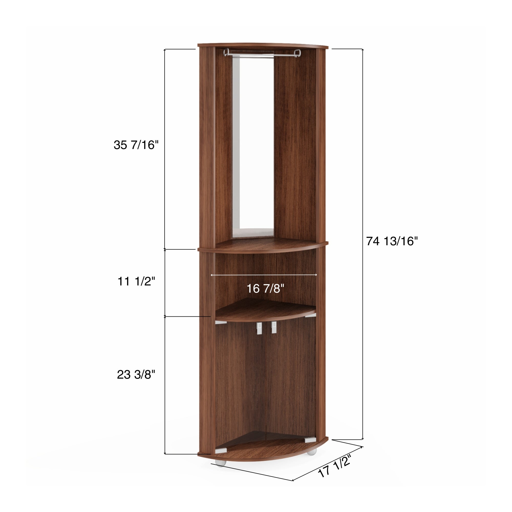 Boahaus Glasgow Corner Bar Cabinet with Glass Rack and Storage | Brown Premium Design
