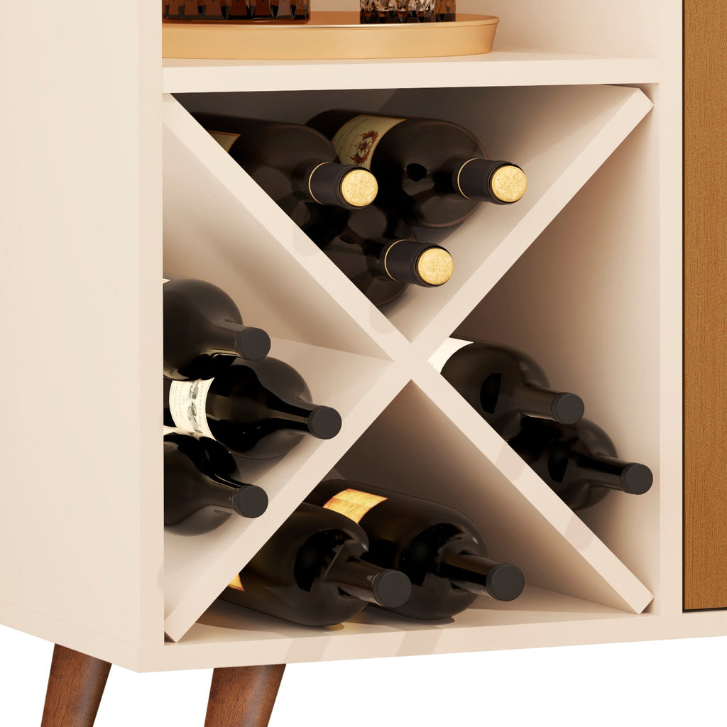 Boahaus Cartmel Bar Cabinet with Wine Rack & Storage | Modern Design & Wooden Legs