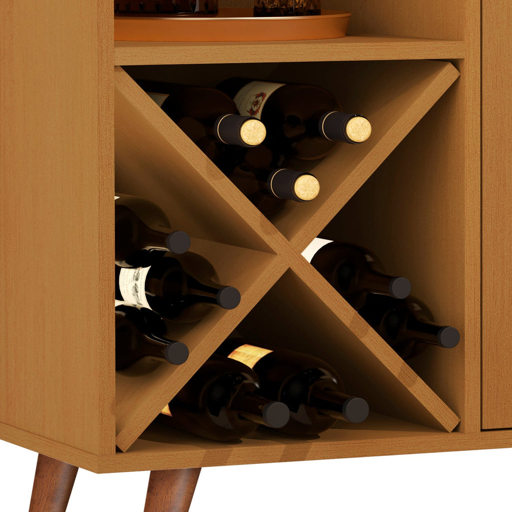 Boahaus Cartmel Bar Cabinet with Wine Rack & Storage | Modern Design & Wooden Legs