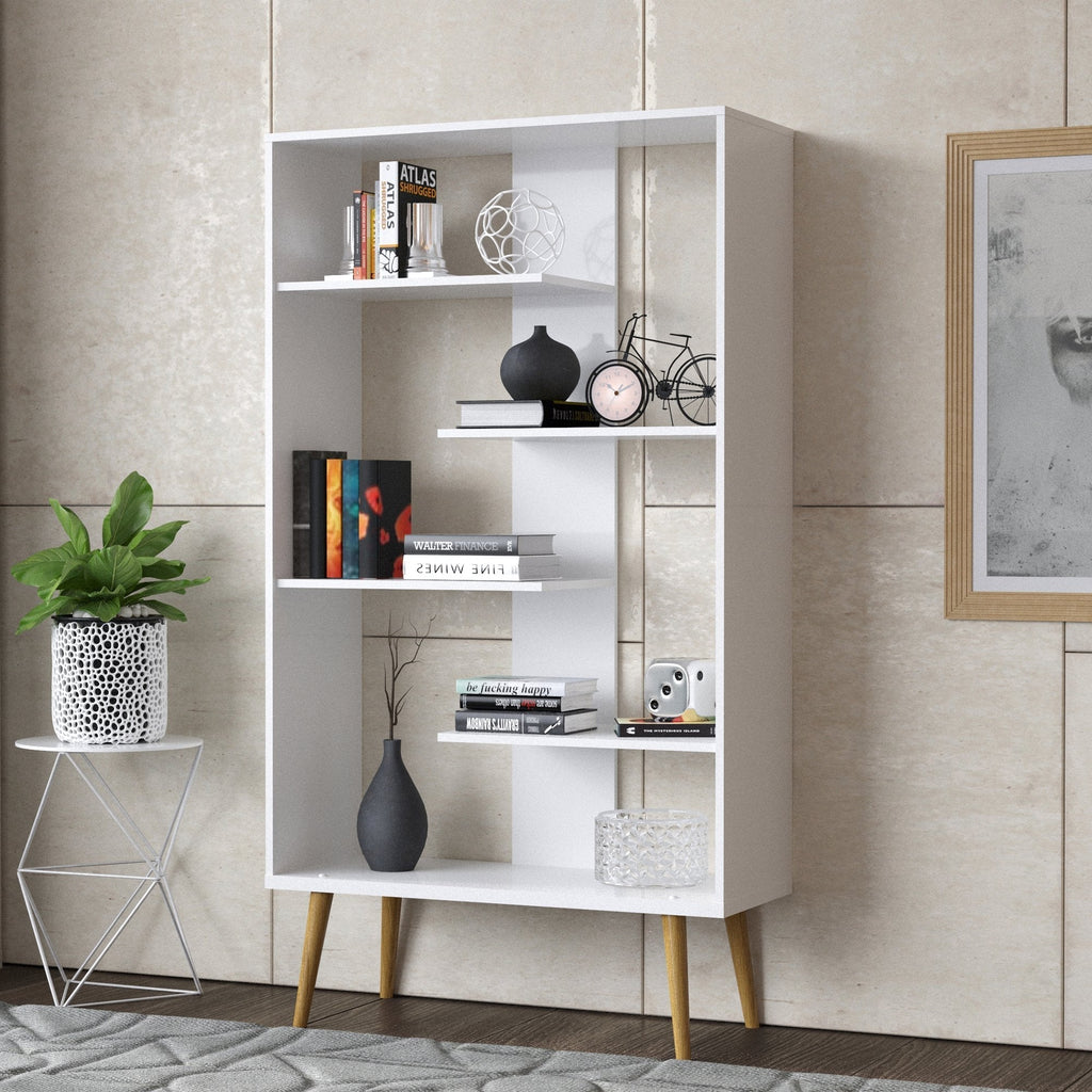 Boahaus Lund Modern Bookcase with Open Shelves | Stylish Design