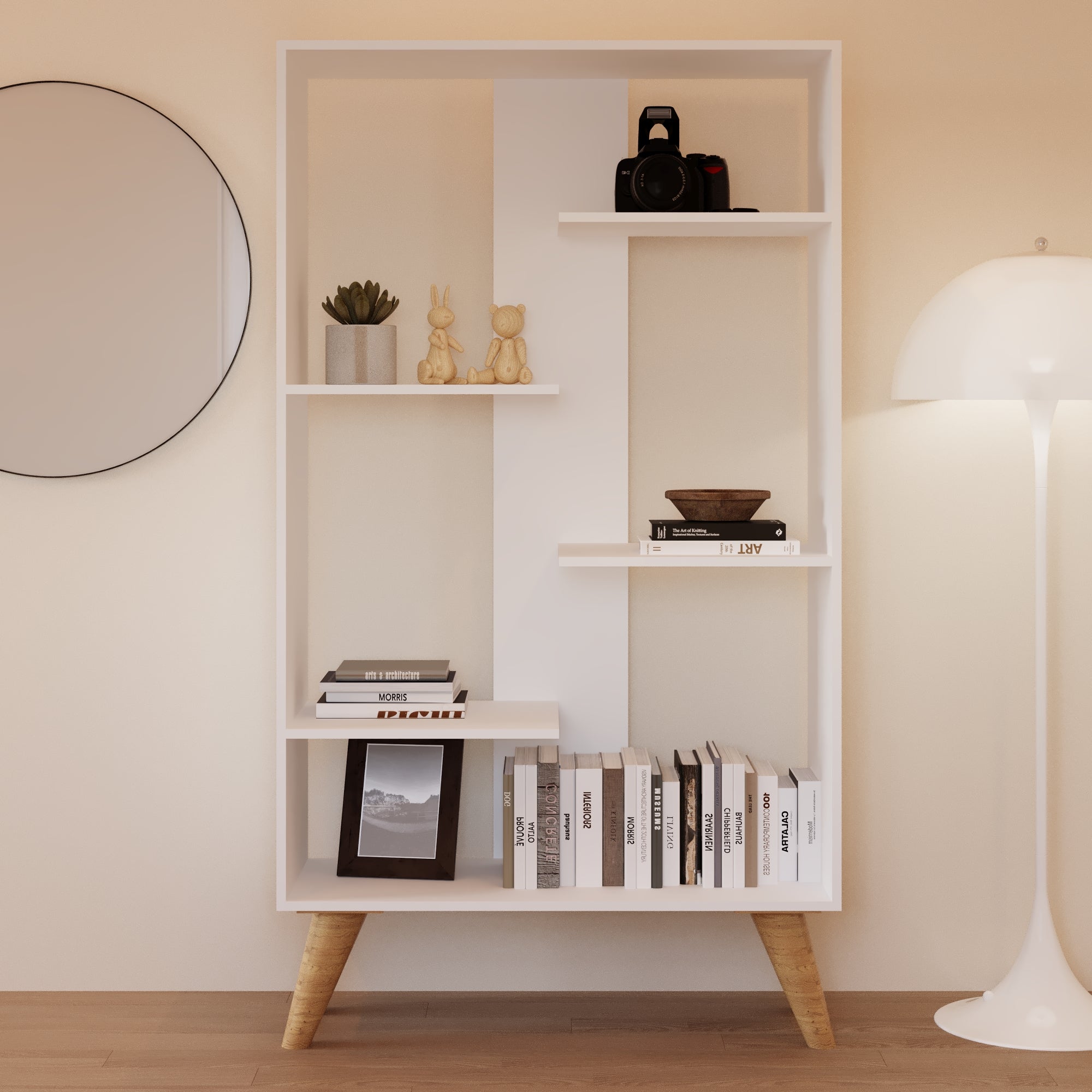 Boahaus Lund Modern Bookcase with Open Shelves | Stylish Design