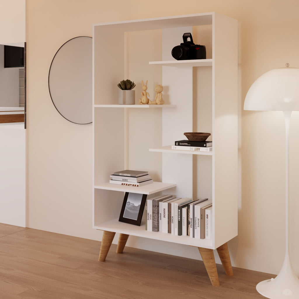 Boahaus Lund Modern Bookcase with Open Shelves | Stylish Design