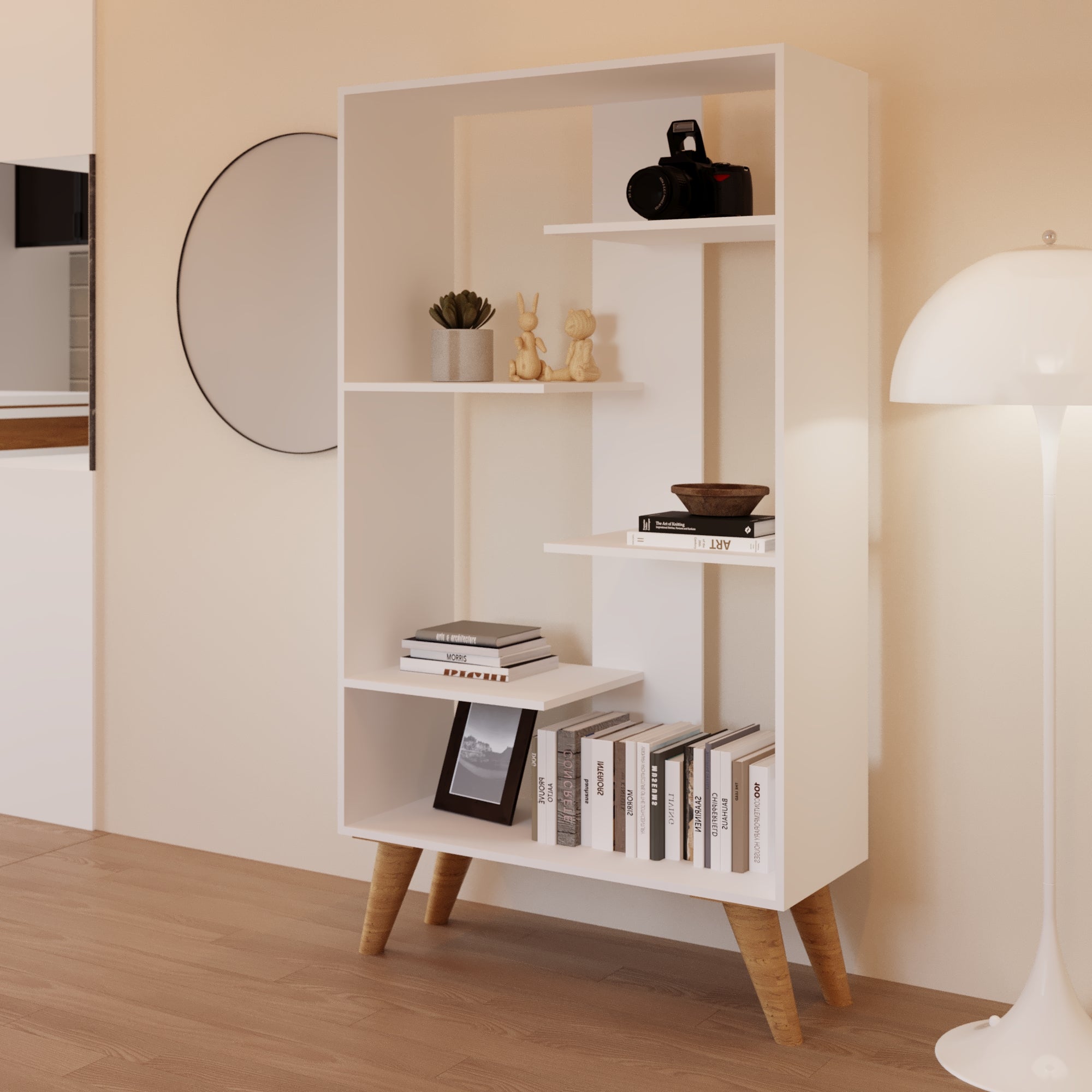 Boahaus Lund Modern Bookcase with Open Shelves | Stylish Design
