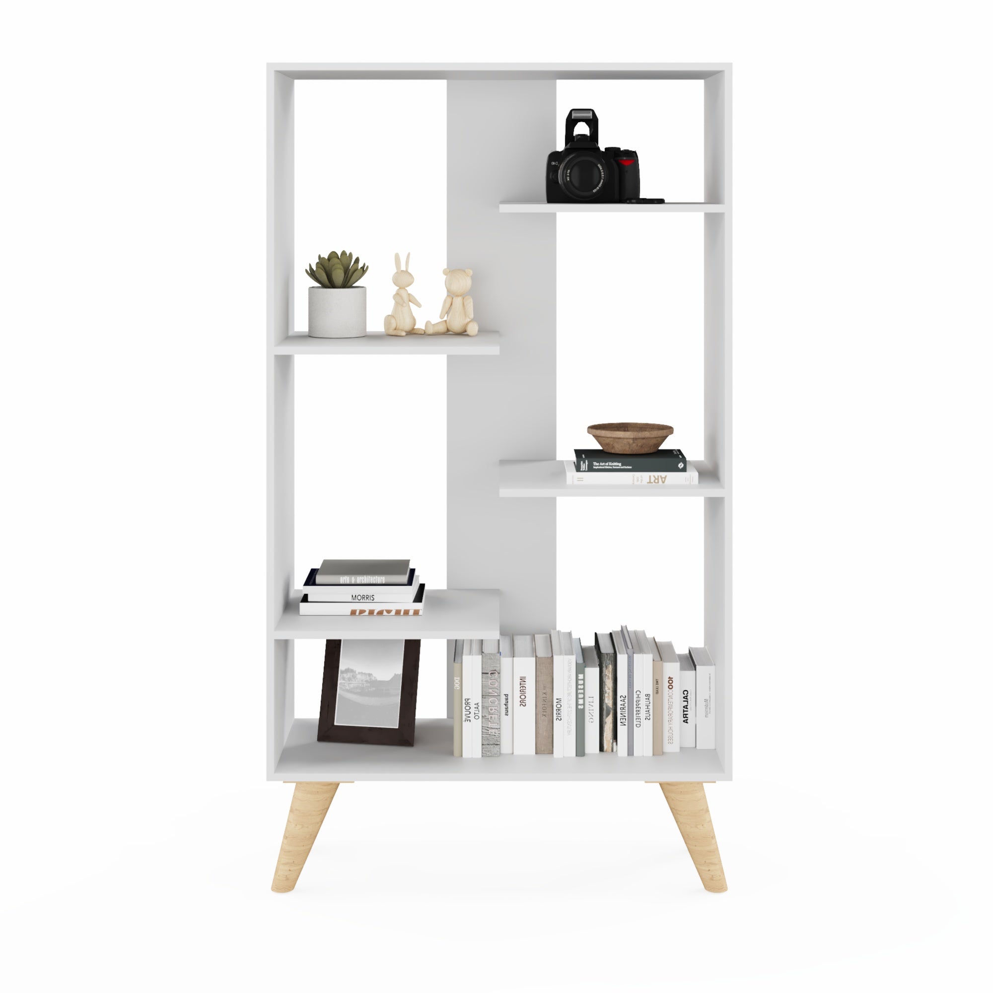Boahaus Lund Modern Bookcase with Open Shelves | Stylish Design