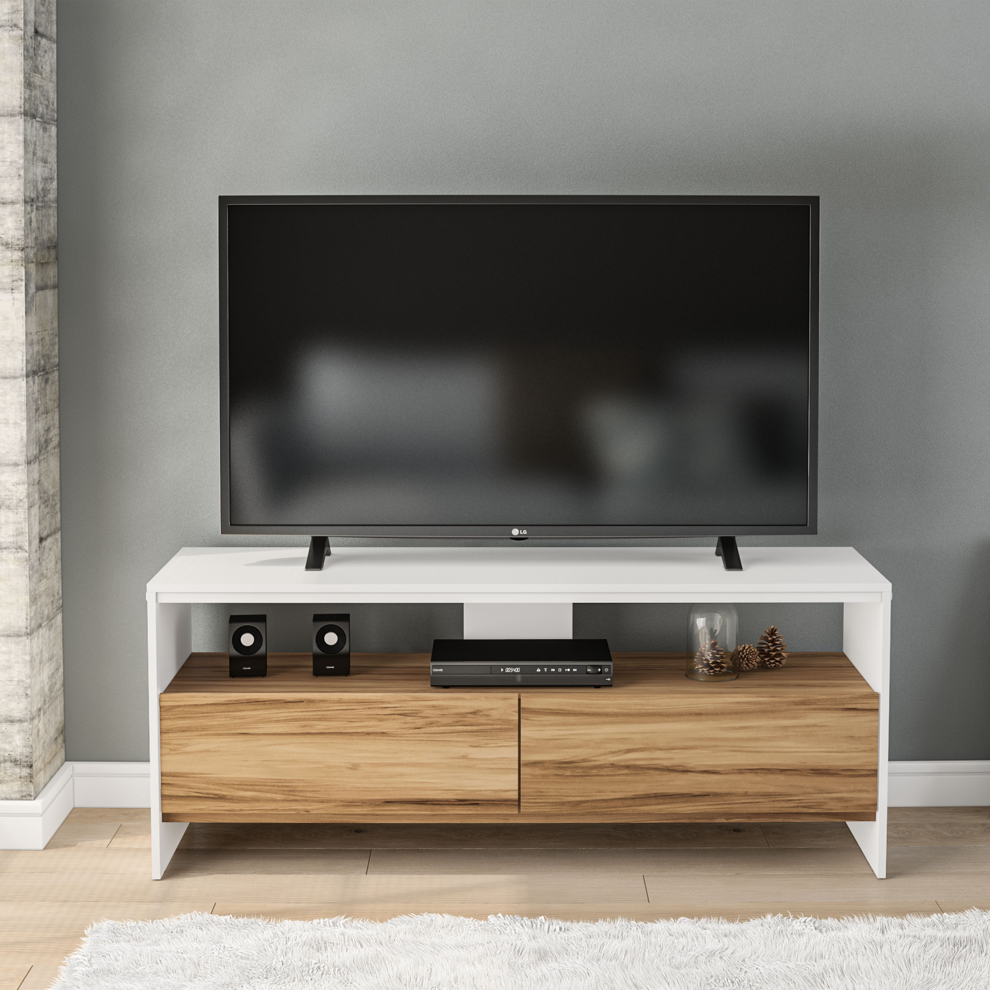 Boahaus Phoenix TV Stand | Modern Entertainment Center with Storage for 55" TVs