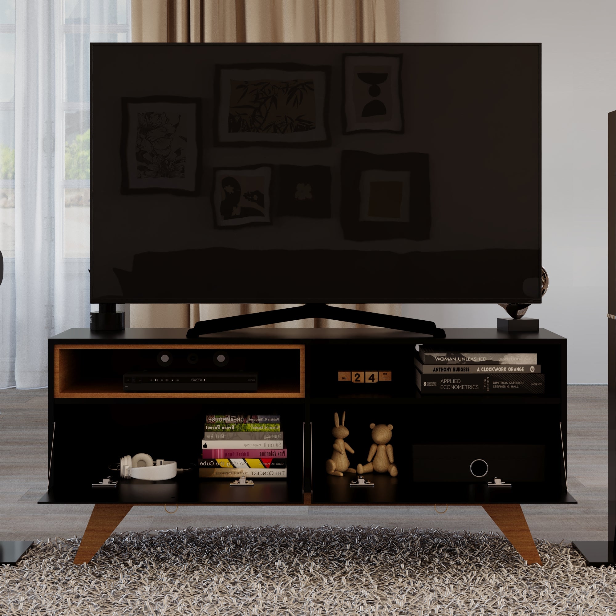 Boahaus Baltimore TV Stand | Modern Elegance with Storage for 55" TVs