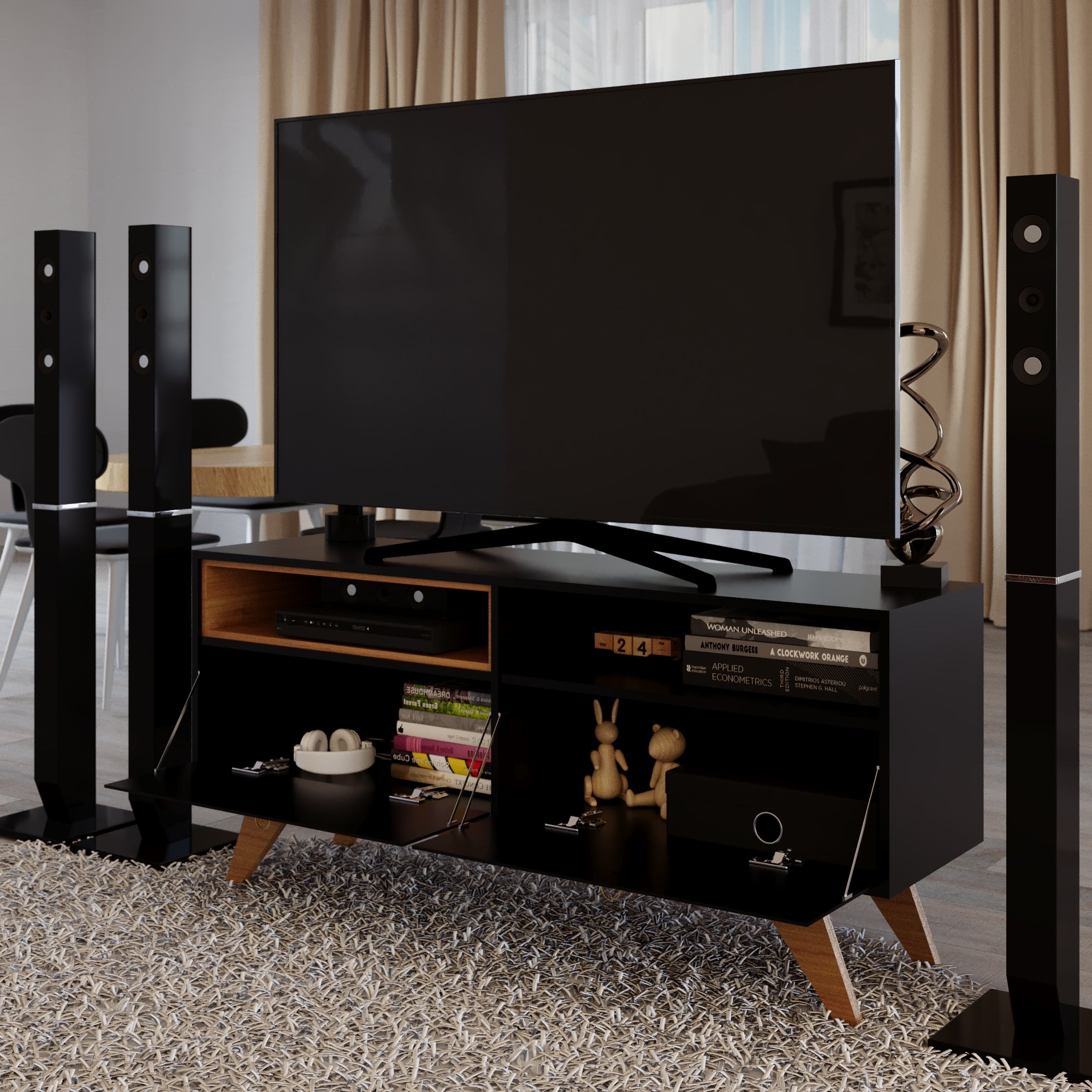 Boahaus Baltimore TV Stand | Modern Elegance with Storage for 55" TVs