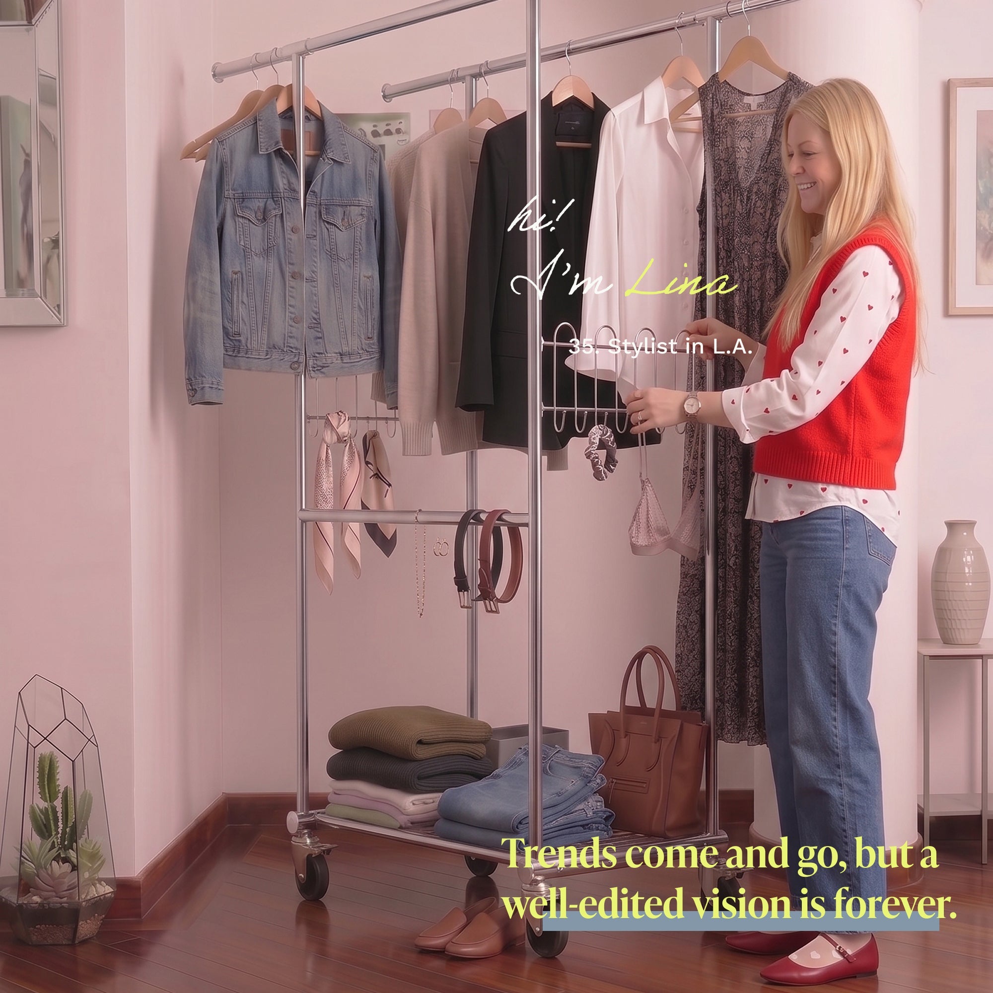 Drew Clothes Rack with Locking Wheels