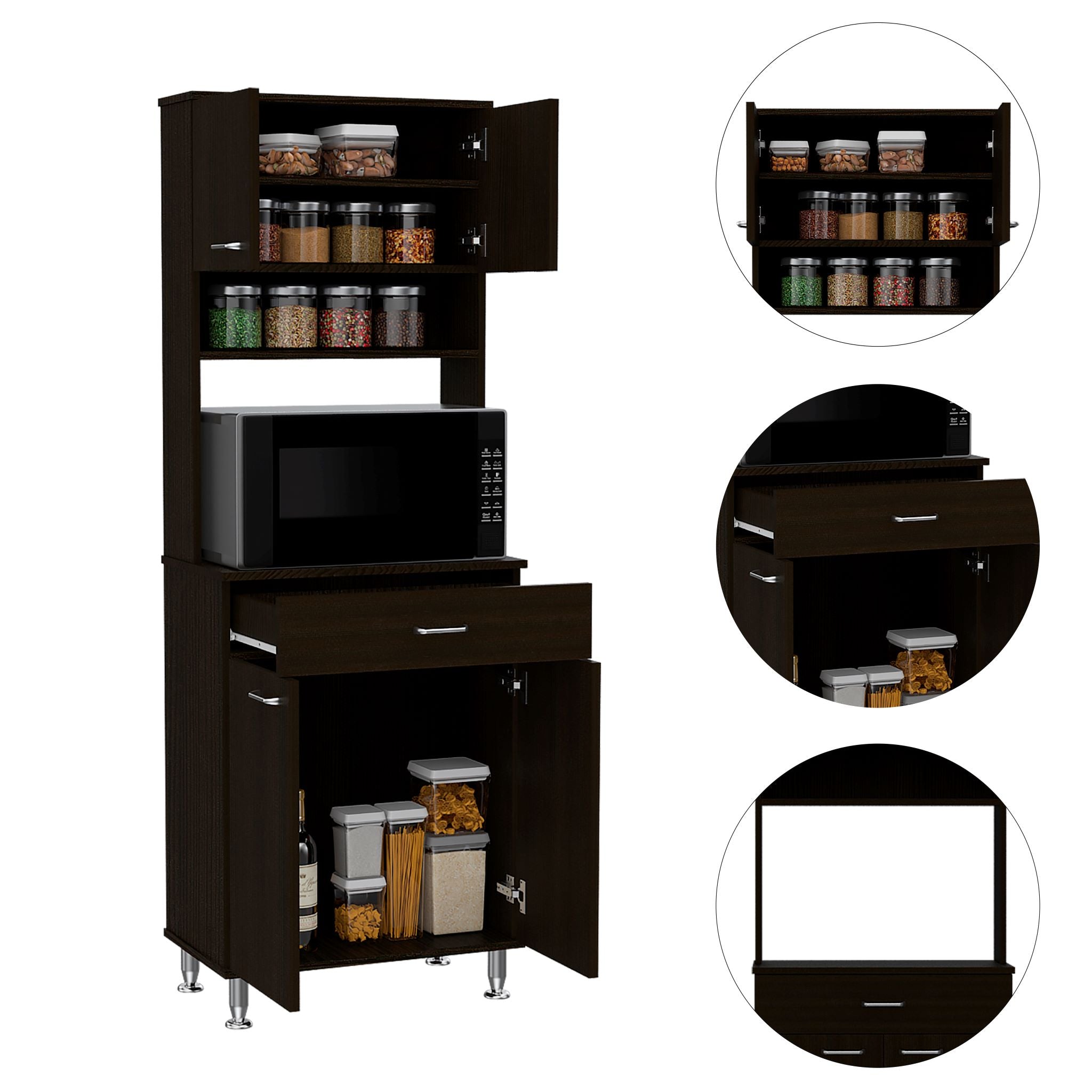 Nancy Kitchen Cabinet (Black)