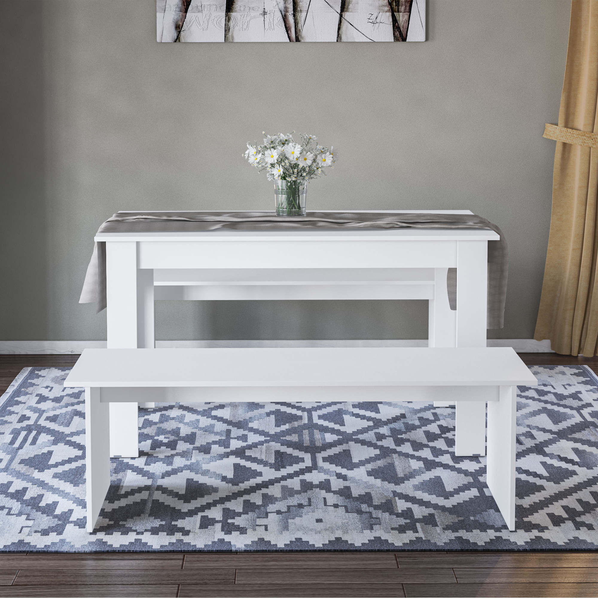 Boahaus Denali 3-Piece Dining Table Set with Benches | Premium Design