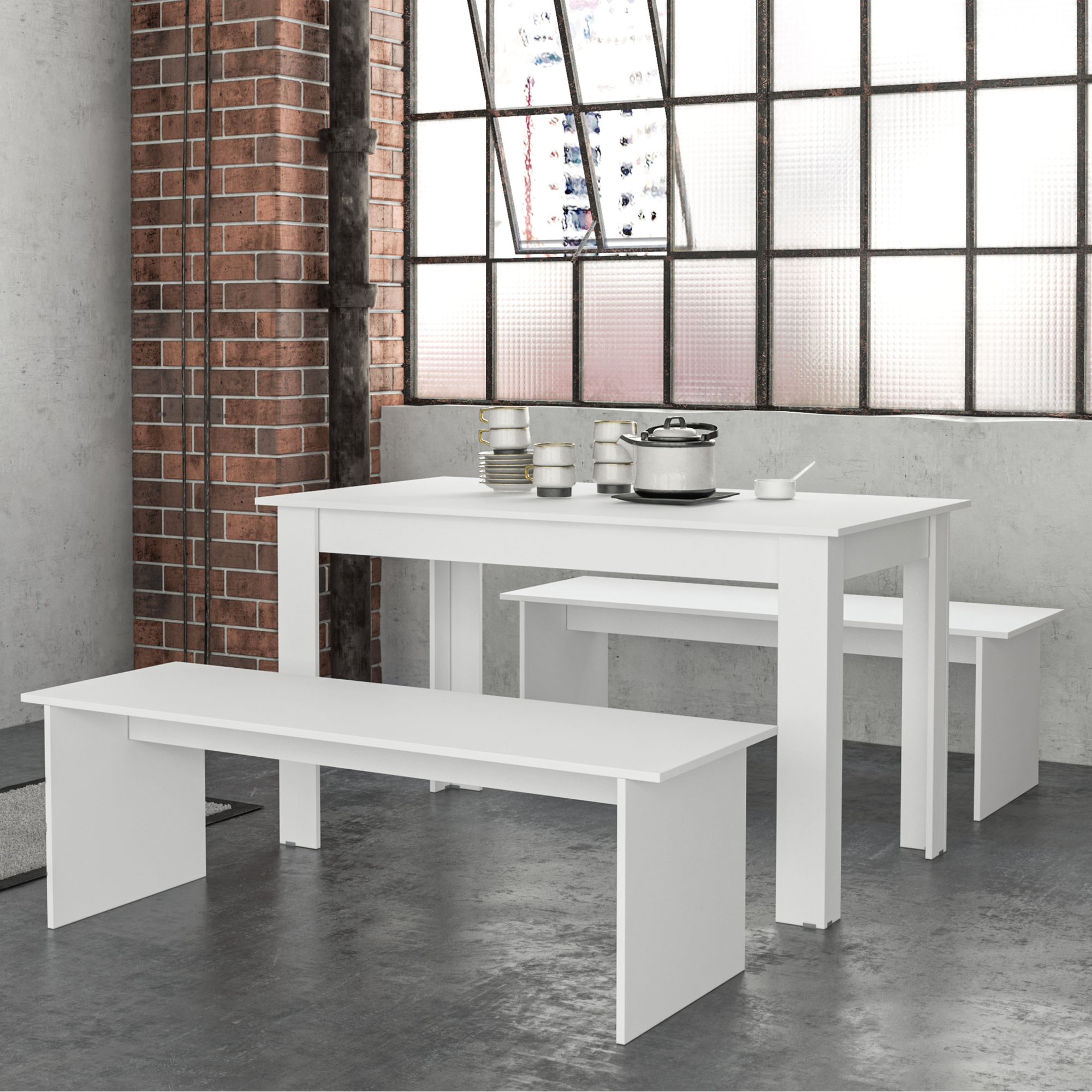 Boahaus Denali 3-Piece Dining Table Set with Benches | Premium Design