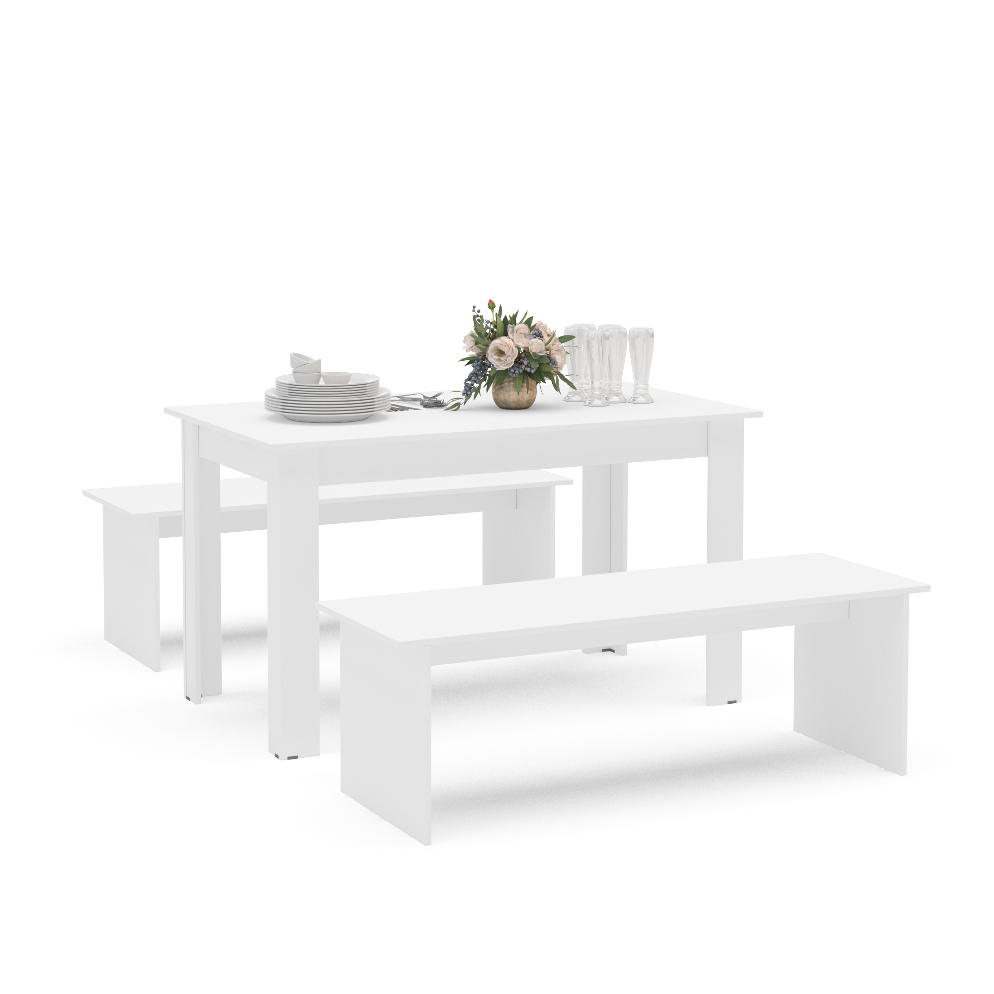 Boahaus Denali 3-Piece Dining Table Set with Benches | Premium Design