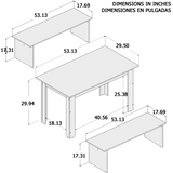 Denali Dining Set, 2 benches