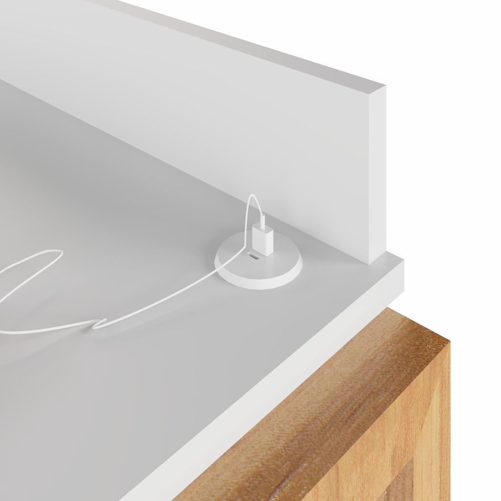 Boahaus Kettlewell Modern Computer Desk | Space-Saving Design with USB Ports