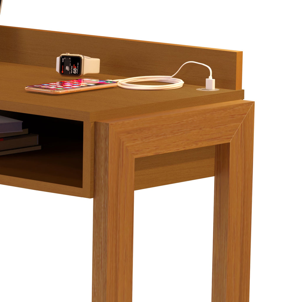 Boahaus Kettlewell Modern Computer Desk | Space-Saving Design with USB Ports