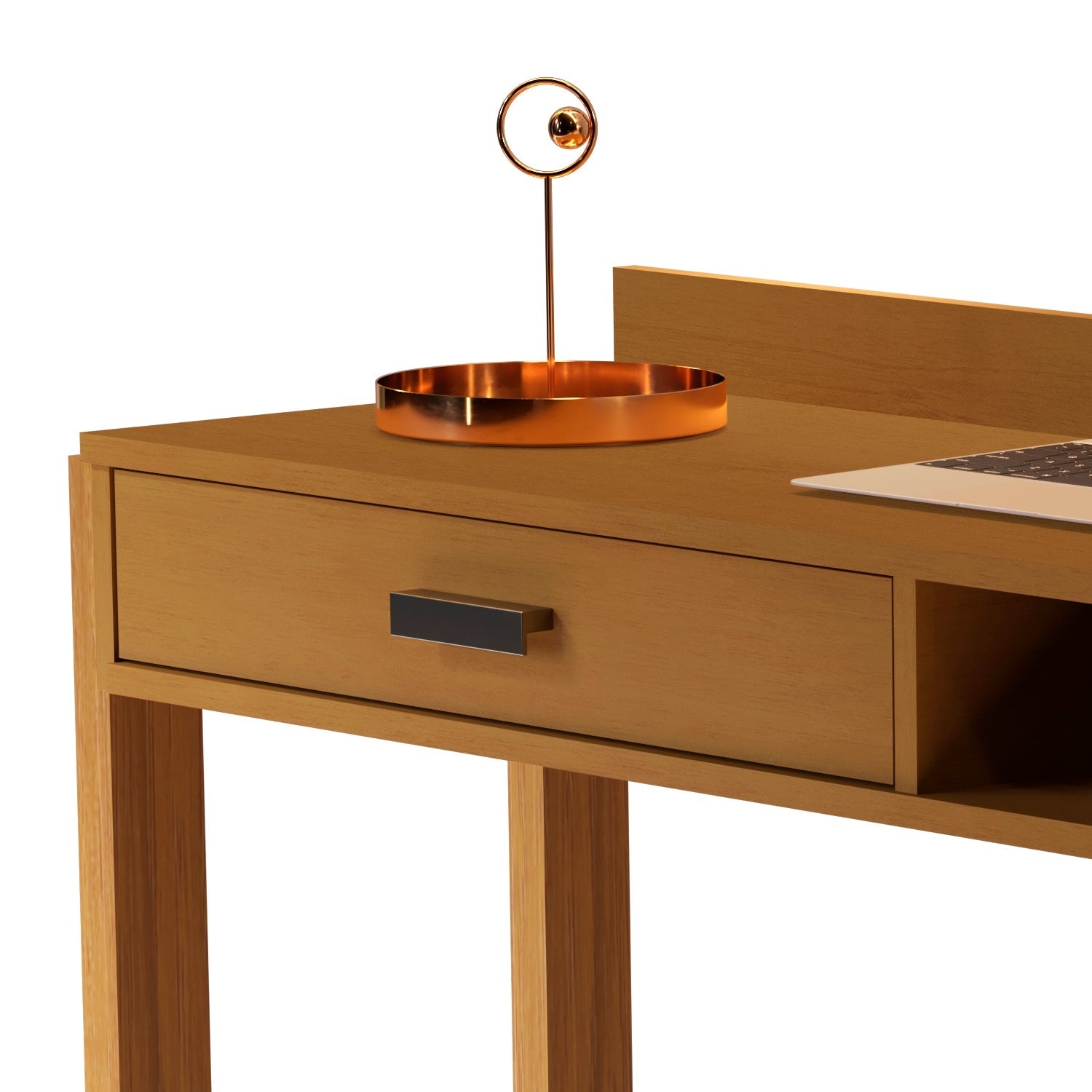 Boahaus Kettlewell Modern Computer Desk | Space-Saving Design with USB Ports
