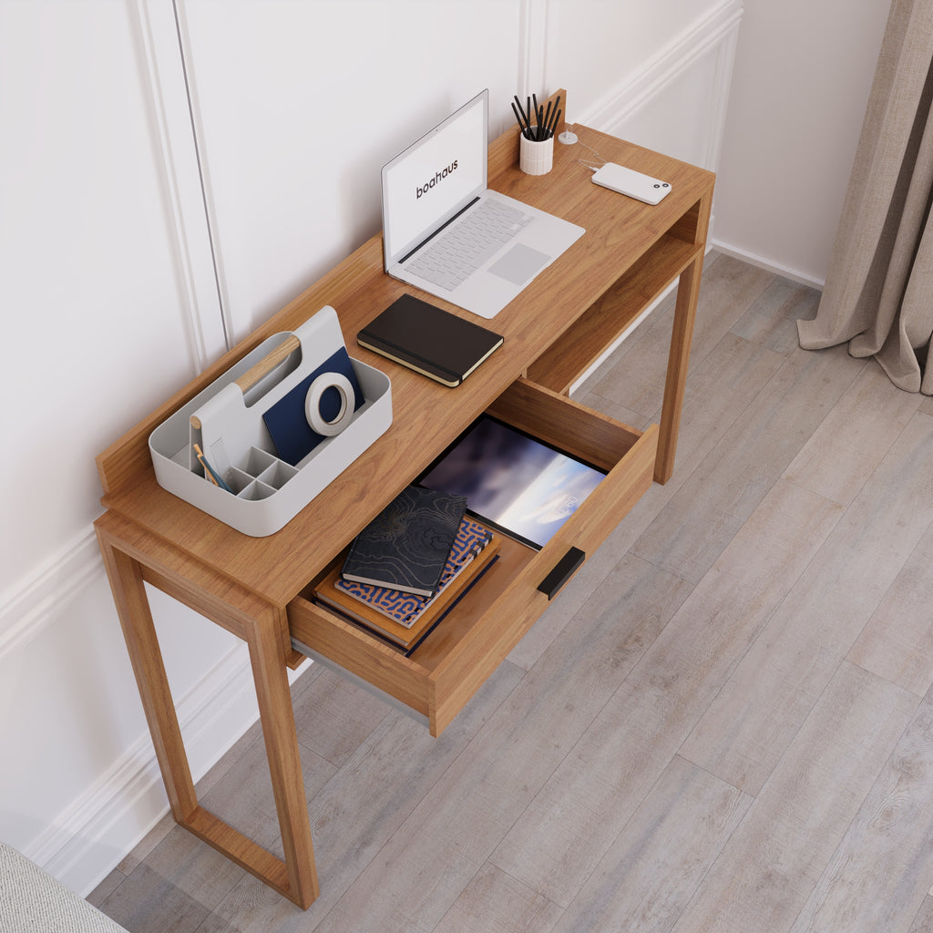 Boahaus Kettlewell Modern Computer Desk | Space-Saving Design with USB Ports