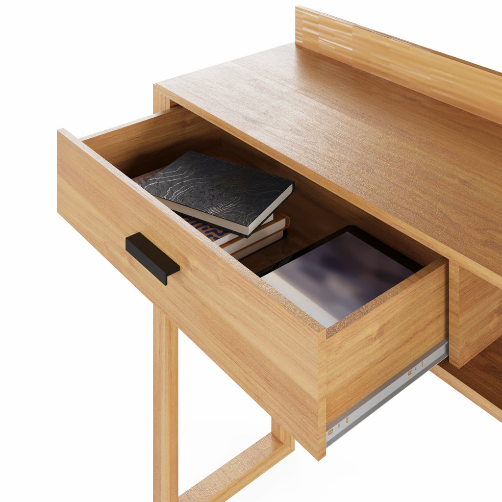 Boahaus Kettlewell Modern Computer Desk | Space-Saving Design with USB Ports