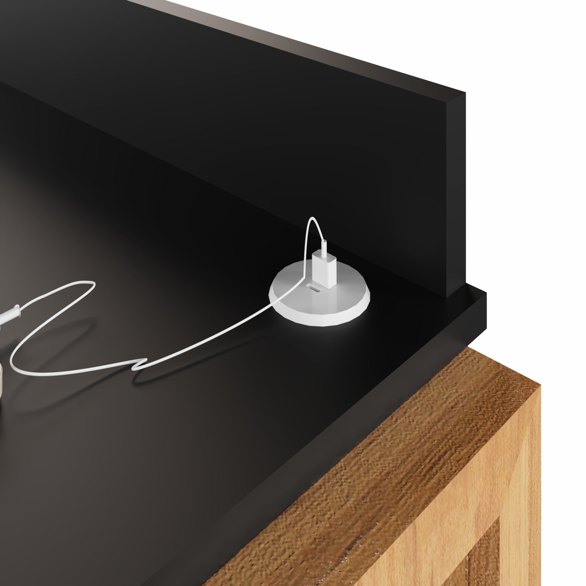 Boahaus Kettlewell Modern Computer Desk | Space-Saving Design with USB Ports