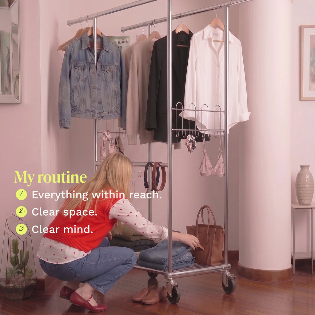 Drew Clothes Rack with Locking Wheels