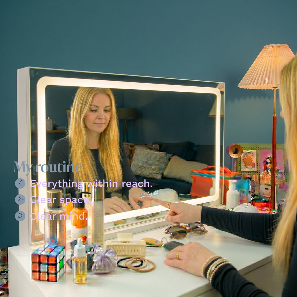 Boahaus Mila Vanity Desk with LED Mirror