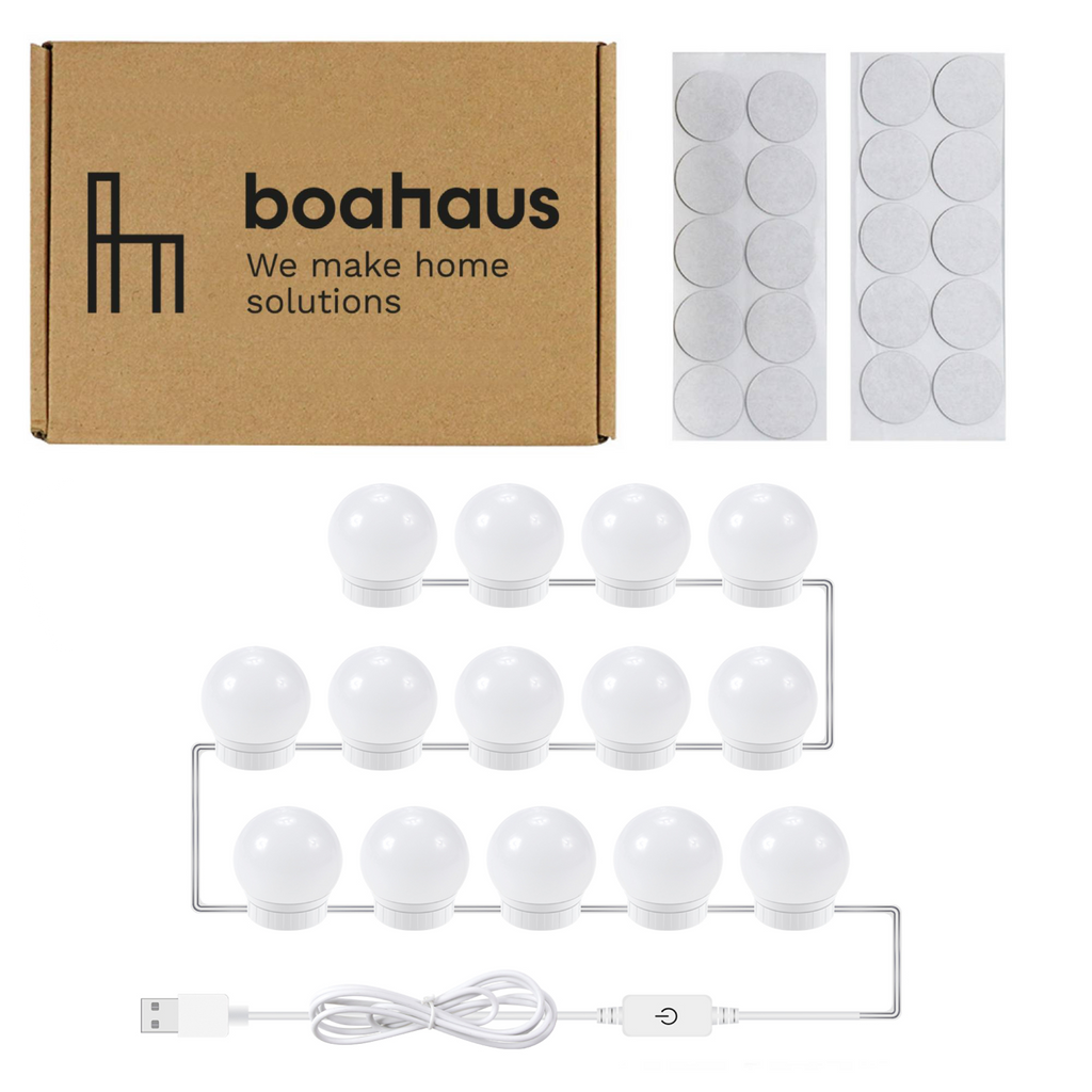 Boahaus Hollywood Light Bulbs – 14 Dimmable LED Bulbs | Professional Makeup Lighting