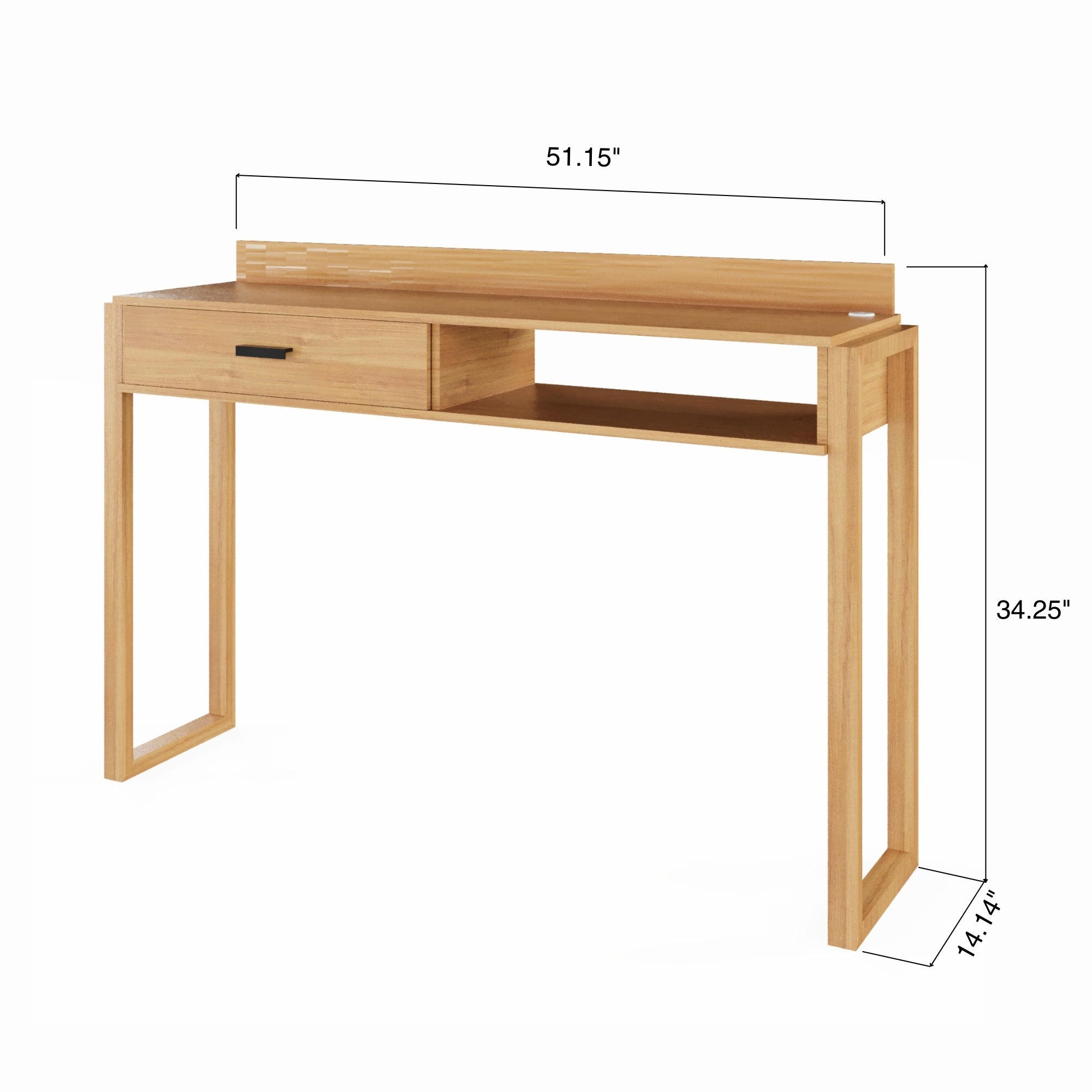 Boahaus Kettlewell Modern Computer Desk | Space-Saving Design with USB Ports