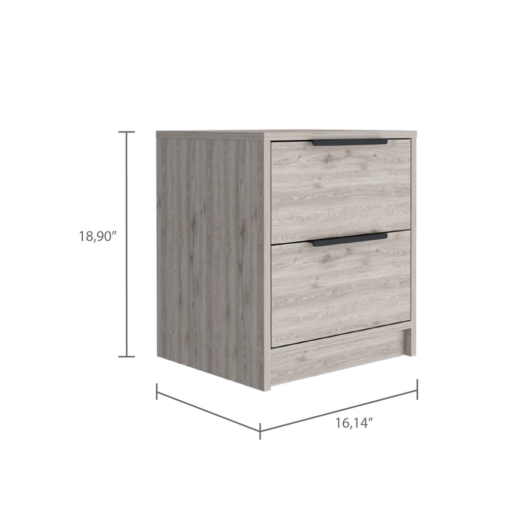 Boahaus Toledo Nightstand with Two Drawers | White Premium Design