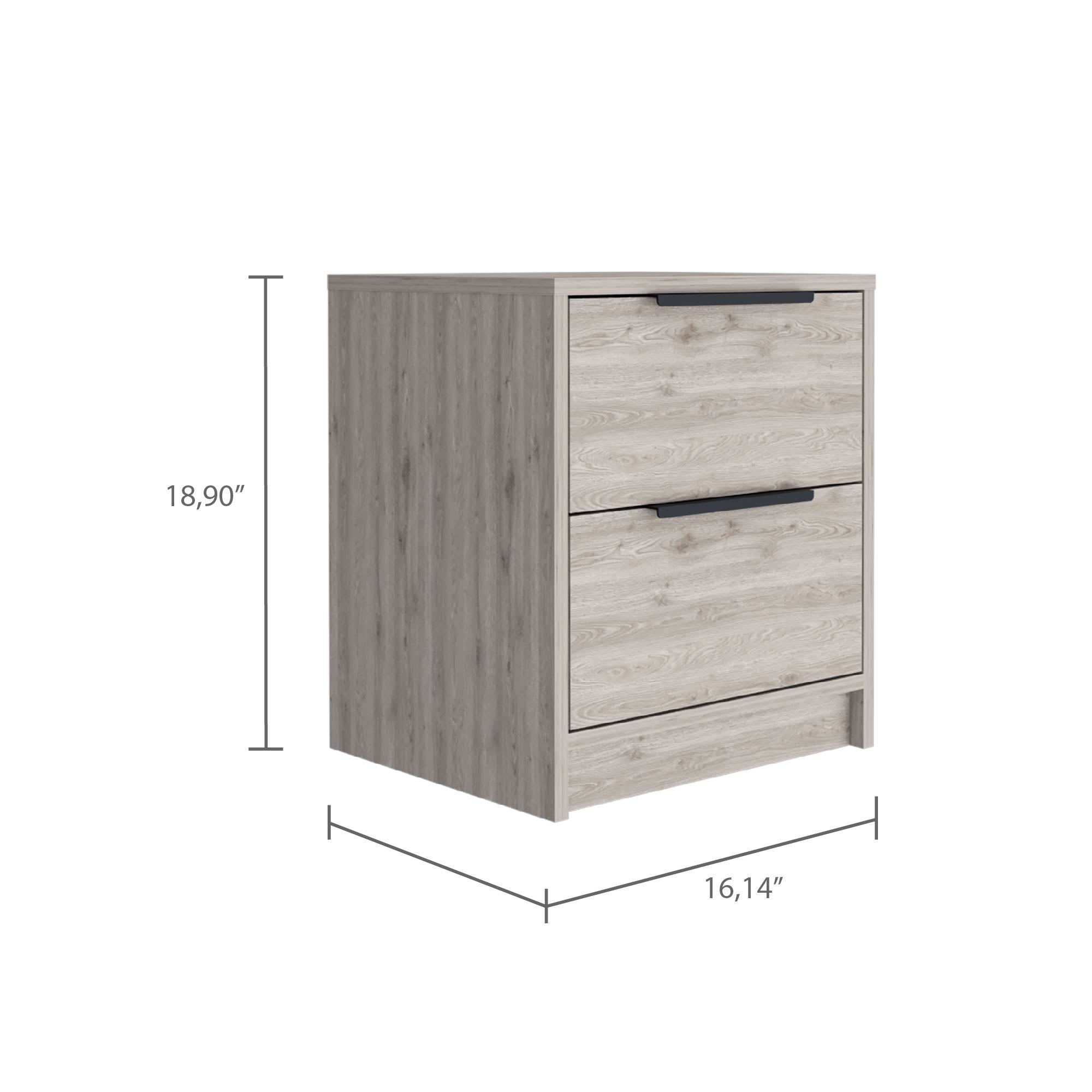 Boahaus Toledo Nightstand with Two Drawers | White Premium Design