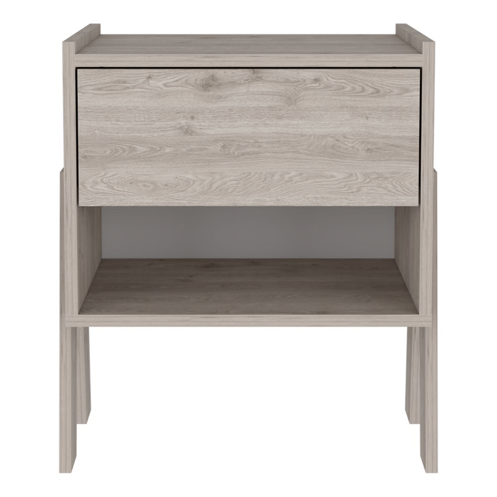 Boahaus Sevilla Nightstand with Drawer and Open Shelf | Natural Wood Premium Design