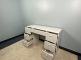 Boahaus Chicago Desk, White, 7 Drawers